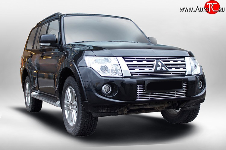 5 999 р. Декоративная вставка воздухозаборника Berkut Mitsubishi Pajero 4 V90 2-ой рестайлинг (2014-2020)  с доставкой в г. Майкоп