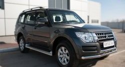 21 849 р. Защита переднего бампера (2 трубыØ63 мм, нержавейка) SLITKOFF Mitsubishi Pajero 4 V90 2-ой рестайлинг (2014-2020)  с доставкой в г. Майкоп. Увеличить фотографию 4