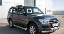 15 849 р. Защита порогов из круглой трубы диаметром 42 мм SLITKOFF  Mitsubishi Pajero  4 V90 (2014-2020) 2-ой рестайлинг  с доставкой в г. Майкоп. Увеличить фотографию 4