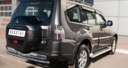 20 449 р. Защита заднего бампера (Ø63 и 42 мм, нержавейка) SLITKOFF  Mitsubishi Pajero  4 V90 (2014-2020) 2-ой рестайлинг  с доставкой в г. Майкоп. Увеличить фотографию 4