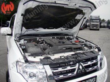 Упор капота MV-Tuning (двойной) Mitsubishi Pajero ( 4 V90,  4 V80) (2006-2020) дорестайлинг, 1-ый рестайлинг, 3 дв. 1-ый рестайлинг, 2-ой рестайлинг