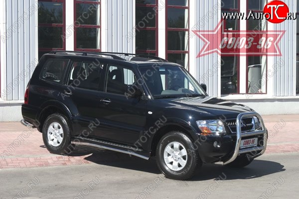18 359 р. Защита переднего бампера Souz-96 (d76) Mitsubishi Pajero 3 V70 дорестайлинг (1999-2003)  с доставкой в г. Майкоп