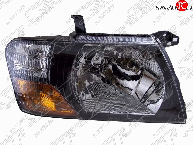 6 799 р. Правая фара передняя SAT (черная) Mitsubishi Pajero 3 V70 дорестайлинг (1999-2003)  с доставкой в г. Майкоп