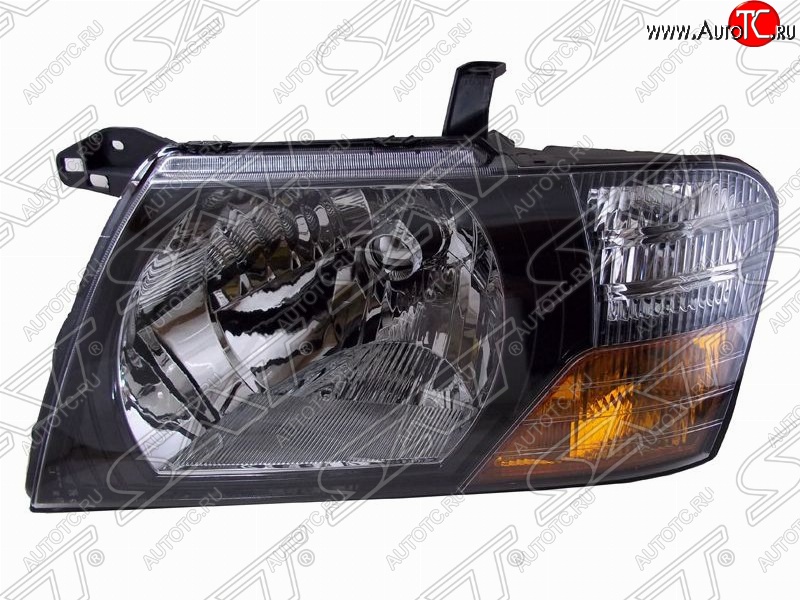 6 799 р. Левая фара передняя SAT (черная) Mitsubishi Pajero 3 V70 дорестайлинг (1999-2003)  с доставкой в г. Майкоп