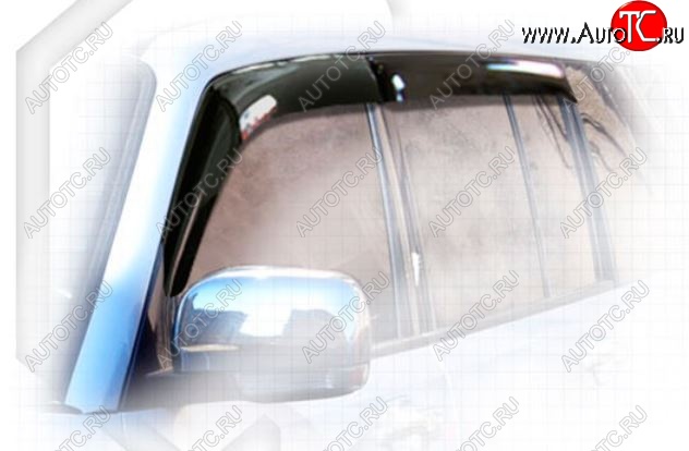 2 159 р. Дефлектора окон CA-Plastiс Mitsubishi Pajero 4 V90 дорестайлинг (2006-2011) (Classic полупрозрачный, Без хром.молдинга)  с доставкой в г. Майкоп