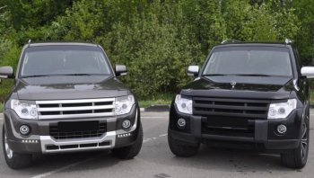 15 699 р. Накладка на передний бампер BROOMER Design Mitsubishi Pajero 4 V80 3 дв. 1-ый рестайлинг (2011-2014) (Неокрашенная)  с доставкой в г. Майкоп. Увеличить фотографию 4