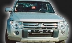 11 549 р. Накладка на передний бампер (Wagon) CT Mitsubishi Pajero 4 V80 дорестайлинг (2006-2011) (Неокрашенная)  с доставкой в г. Майкоп. Увеличить фотографию 2