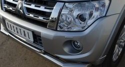 21 999 р. Защита переднего бампера (2 трубыØ76 и 42 мм, нержавейка) SLITKOFF  Mitsubishi Pajero ( 4 V90,  4 V80) (2011-2015) 1-ый рестайлинг, 3 дв. 1-ый рестайлинг  с доставкой в г. Майкоп. Увеличить фотографию 3
