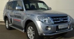 21 999 р. Защита переднего бампера (2 трубыØ76 и 42 мм, нержавейка) SLITKOFF  Mitsubishi Pajero ( 4 V90,  4 V80) (2011-2015) 1-ый рестайлинг, 3 дв. 1-ый рестайлинг  с доставкой в г. Майкоп. Увеличить фотографию 4