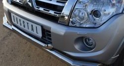 22 999 р. Защита переднего бампера (2 трубыØ76 и 63 мм, нержавейка) SLITKOFF  Mitsubishi Pajero ( 4 V90,  4 V80) (2011-2015) 1-ый рестайлинг, 3 дв. 1-ый рестайлинг  с доставкой в г. Майкоп. Увеличить фотографию 2