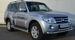 22 999 р. Защита переднего бампера (2 трубыØ76 и 63 мм, нержавейка) SLITKOFF  Mitsubishi Pajero ( 4 V90,  4 V80) (2011-2015) 1-ый рестайлинг, 3 дв. 1-ый рестайлинг  с доставкой в г. Майкоп. Увеличить фотографию 4