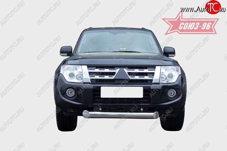 32 939 р. Защита переднего бампера одинарная Souz-96 (d100) Mitsubishi Pajero 4 V90 2-ой рестайлинг (2014-2020)  с доставкой в г. Майкоп