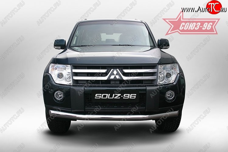 10 799 р. Защита переднего бампера (d76) Souz-96 Mitsubishi Pajero 4 V90 дорестайлинг (2006-2011)  с доставкой в г. Майкоп