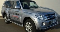 15 999 р. Одинарная защита переднего бампера диаметром 63 мм SLITKOFF Mitsubishi Pajero 4 V80 3 дв. 1-ый рестайлинг (2011-2014)  с доставкой в г. Майкоп. Увеличить фотографию 4