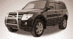 Усиленная высокая защита переднего бампера из трубы диаметром 57 мм Slitkoff Mitsubishi Pajero ( 4 V90,  4 V80) (2006-2015) дорестайлинг, дорестайлинг, 1-ый рестайлинг, 3 дв. 1-ый рестайлинг