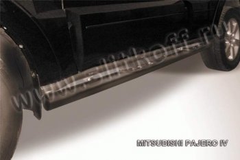 Защита порогов Slitkoff Mitsubishi Pajero  4 V90 (2006-2015) дорестайлинг, 1-ый рестайлинг