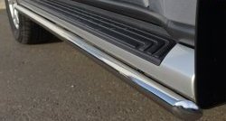 67 999 р. Защита порогов из круглой трубы диаметром 42 мм Russtal Mitsubishi Pajero 4 V90 дорестайлинг (2006-2011) (Защита порогов с со скосами на торцах (вариант 1))  с доставкой в г. Майкоп. Увеличить фотографию 2
