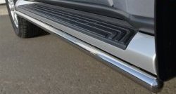 67 999 р. Защита порогов из круглой трубы диаметром 42 мм Russtal Mitsubishi Pajero 4 V90 дорестайлинг (2006-2011) (Защита порогов с со скосами на торцах (вариант 1))  с доставкой в г. Майкоп. Увеличить фотографию 5
