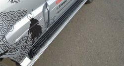 67 999 р. Защита порогов из круглой трубы диаметром 42 мм Russtal Mitsubishi Pajero 4 V90 дорестайлинг (2006-2011) (Защита порогов с со скосами на торцах (вариант 1))  с доставкой в г. Майкоп. Увеличить фотографию 6