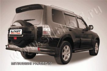 Защита задняя Slitkoff (d76/42) Mitsubishi Pajero  4 V90 (2006-2020) дорестайлинг, 1-ый рестайлинг, 2-ой рестайлинг