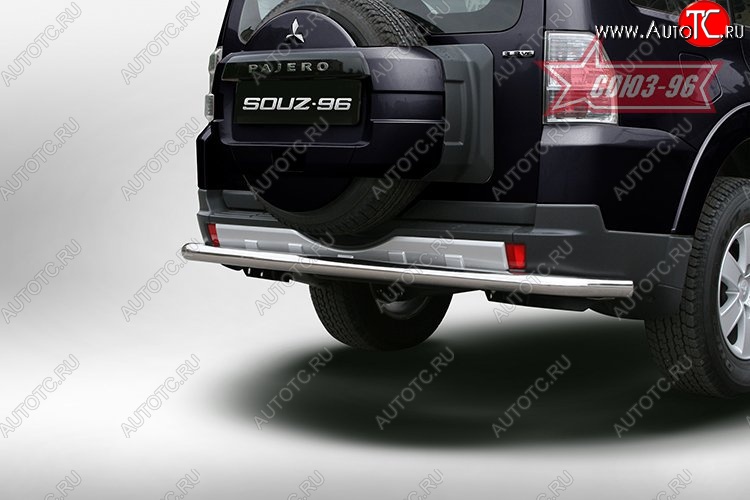 10 889 р. Защита заднего бампера Souz-96 5 дв. (d60) Mitsubishi Pajero 4 V90 дорестайлинг (2006-2011)  с доставкой в г. Майкоп