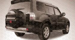 Защита заднего бампера из короткой трубы диаметром 76 мм Slitkoff Mitsubishi Pajero  4 V90 (2006-2015) дорестайлинг, 1-ый рестайлинг