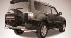 Защита заднего бампера из двух боковых уголков диаметром 76 мм Slitkoff Mitsubishi Pajero  4 V90 (2006-2015) дорестайлинг, 1-ый рестайлинг
