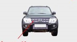 7 379 р. Декоративная вставка в решетку радиатора Souz-96 Mitsubishi Pajero 4 V80 3 дв. 1-ый рестайлинг (2011-2014) (диаметр 10 мм)  с доставкой в г. Майкоп. Увеличить фотографию 2