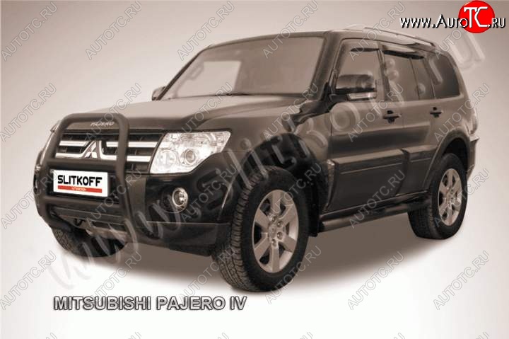 18 399 р. Кенгурятник d57 высокий Mitsubishi Pajero 4 V90 дорестайлинг (2006-2011) (Цвет: серебристый)  с доставкой в г. Майкоп
