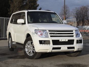 8 199 р. Решётка радиатора BROOMER Design Mitsubishi Pajero 4 V80 дорестайлинг (2006-2011) (Неокрашенная)  с доставкой в г. Майкоп. Увеличить фотографию 4
