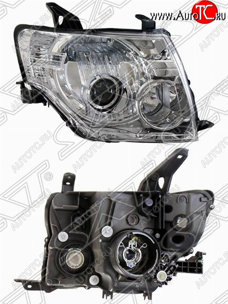 7 649 р. Правая фара передняя SAT (ксенон, с электрокорректором) Mitsubishi Pajero 4 V80 дорестайлинг (2006-2011)  с доставкой в г. Майкоп