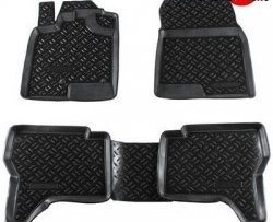 Комплект ковриков в салон Aileron 4 шт. (3D с подпятником, полиуретановый) Mitsubishi Pajero ( 4 V90,  4 V80) (2006-2015) дорестайлинг, 1-ый рестайлинг, 3 дв. 1-ый рестайлинг