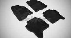 Износостойкие коврики в салон 3D MITSUBISHI PAJERO IV черные (компл) Mitsubishi Pajero ( 4 V90,  4 V80) (2006-2015) дорестайлинг, 1-ый рестайлинг, 3 дв. 1-ый рестайлинг