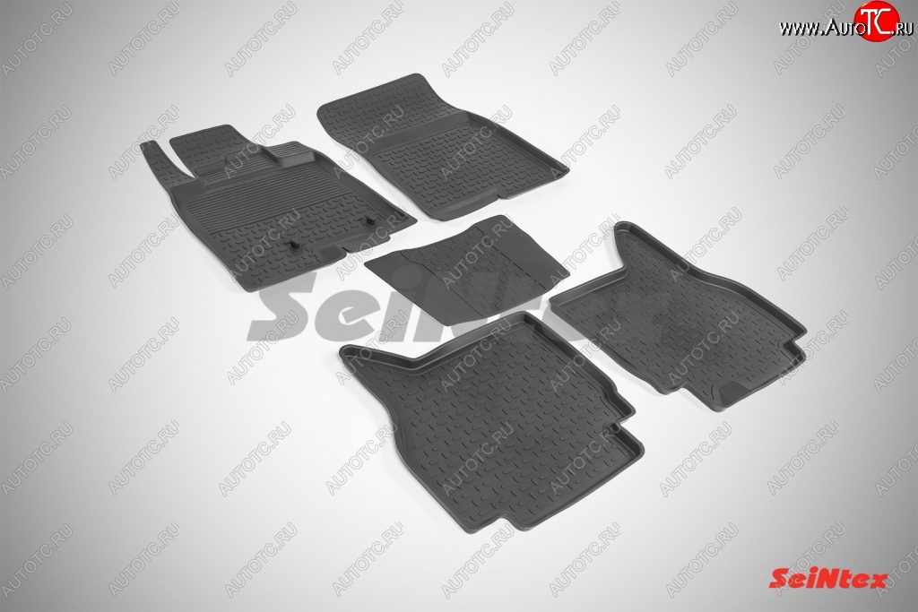 3 199 р. Износостойкие коврики в салон с высоким бортом SeiNtex Premium 4 шт. (резина) Mitsubishi Pajero 4 V80 дорестайлинг (2006-2011)  с доставкой в г. Майкоп
