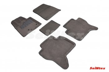 Комплект ворсовых ковриков в салон Seintex (3D, текстиль) Mitsubishi Pajero ( 4 V90,  4 V80) (2006-2020) дорестайлинг, 1-ый рестайлинг, 3 дв. 1-ый рестайлинг, 2-ой рестайлинг (серые)