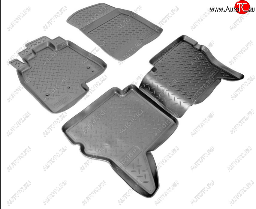 2 499 р. Комплект ковриков в салон Norplast Mitsubishi Pajero 4 V80 дорестайлинг (2006-2011) (Цвет: черный)  с доставкой в г. Майкоп