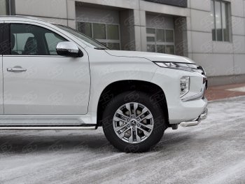 27 999 р. Защита переднего бампера SLITKOFF (Ø63 мм с уголками, нержавейка)  Mitsubishi Pajero Sport  QF (2019-2022) рестайлинг  с доставкой в г. Майкоп. Увеличить фотографию 4