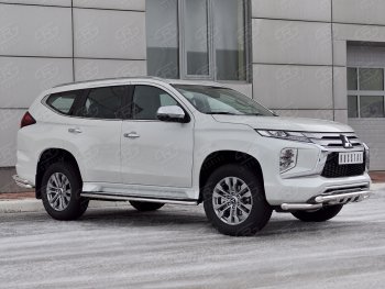 27 999 р. Защита переднего бампера SLITKOFF (Ø63 мм с уголками, нержавейка)  Mitsubishi Pajero Sport  QF (2019-2022) рестайлинг  с доставкой в г. Майкоп. Увеличить фотографию 3