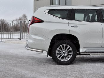 17 499 р. Защита заднего бампера SLITKOFF (Ø63 мм секции, нержавейка) Mitsubishi Pajero Sport QF рестайлинг (2019-2022)  с доставкой в г. Майкоп. Увеличить фотографию 4