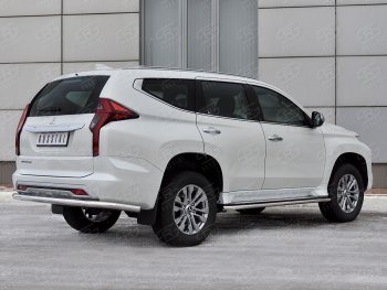 17 499 р. Защита заднего бампера SLITKOFF (Ø63 мм секции, нержавейка) Mitsubishi Pajero Sport QF рестайлинг (2019-2022)  с доставкой в г. Майкоп. Увеличить фотографию 3