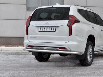 Защита заднего бампера SLITKOFF (Ø63 мм секции, нержавейка) Mitsubishi Pajero Sport  QF (2019-2022) рестайлинг