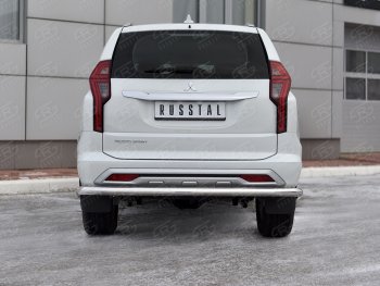 17 499 р. Защита заднего бампера SLITKOFF (Ø63 мм секции, нержавейка) Mitsubishi Pajero Sport QF рестайлинг (2019-2022)  с доставкой в г. Майкоп. Увеличить фотографию 2