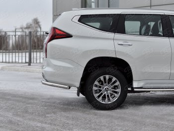 16 349 р. Защита заднего бампера (Ø63 мм уголки, нержавейка) SLITKOFF Mitsubishi Pajero Sport QF рестайлинг (2019-2022)  с доставкой в г. Майкоп. Увеличить фотографию 3