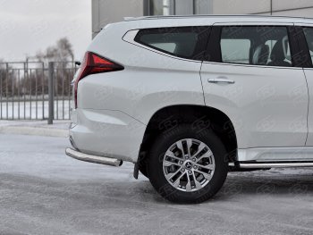 13 549 р. Защита заднего бампера (Ø76 мм уголки, нержавейка) Mitsubishi Pajero Sport QF рестайлинг (2019-2022)  с доставкой в г. Майкоп. Увеличить фотографию 2