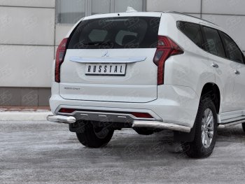 13 549 р. Защита заднего бампера (Ø76 мм уголки, нержавейка) Mitsubishi Pajero Sport QF рестайлинг (2019-2022)  с доставкой в г. Майкоп. Увеличить фотографию 4