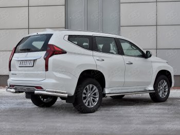 16 799 р. Защита заднего бампера (2 трубы Ø76 и 42 мм уголки, нержавейка) Mitsubishi Pajero Sport QF рестайлинг (2019-2022) (полированная нержавейка)  с доставкой в г. Майкоп. Увеличить фотографию 3