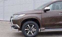 16 849 р. Защита переднего бампера (Ø63 мм, нержавейка) SLITKOFF Mitsubishi Pajero Sport QE дорестайлинг (2015-2021)  с доставкой в г. Майкоп. Увеличить фотографию 4