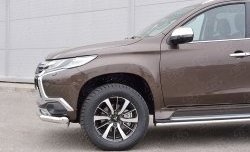 17 549 р. Защита переднего бампера (Ø76 мм, нержавейка) SLITKOFF Mitsubishi Pajero Sport QE дорестайлинг (2015-2021)  с доставкой в г. Майкоп. Увеличить фотографию 4