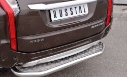 22 849 р. Защита заднего бампера (Ø63 мм, нержавейка) SLITKOFF Mitsubishi Pajero Sport QE дорестайлинг (2015-2021) (лист - алюминий, профиль - нержавейка)  с доставкой в г. Майкоп. Увеличить фотографию 4