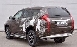 18 999 р. Защита заднего бампера (Ø63 мм, нержавейка) SLITKOFF Mitsubishi Pajero Sport QE дорестайлинг (2015-2021)  с доставкой в г. Майкоп. Увеличить фотографию 2